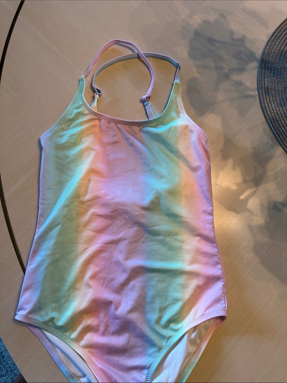 Stella Cove Girls One-Piece Swimsuit in Pastel Rainbow